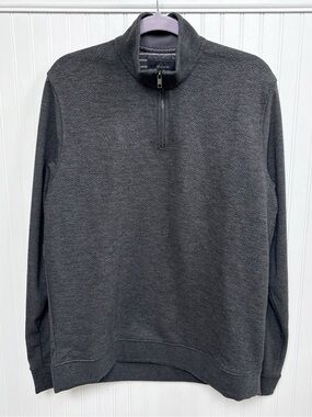 Porter & Ash Men’s XL Gray Interlock Knit Quarter Zip Pullover Sweater NEW